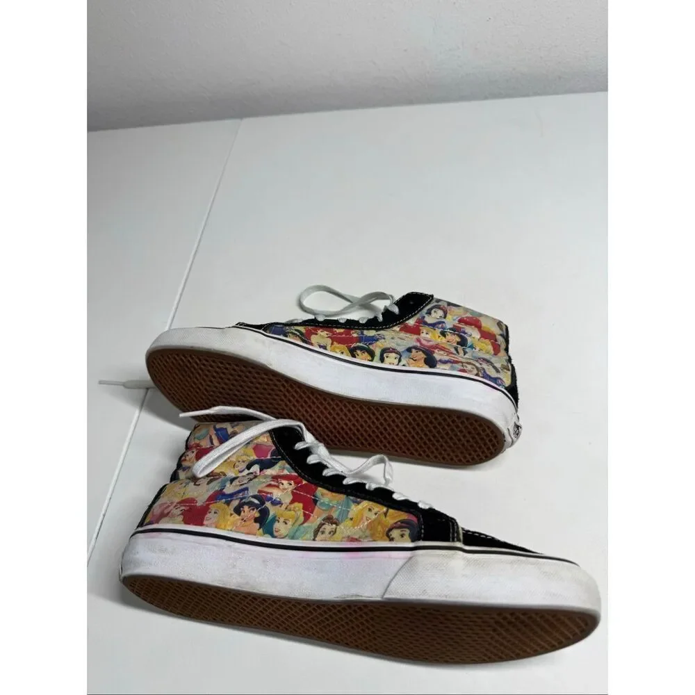 Vans SK8-Hi Women’s Disney Multi Princess Print Rare High top size 8 See Notes